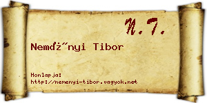 Neményi Tibor névjegykártya